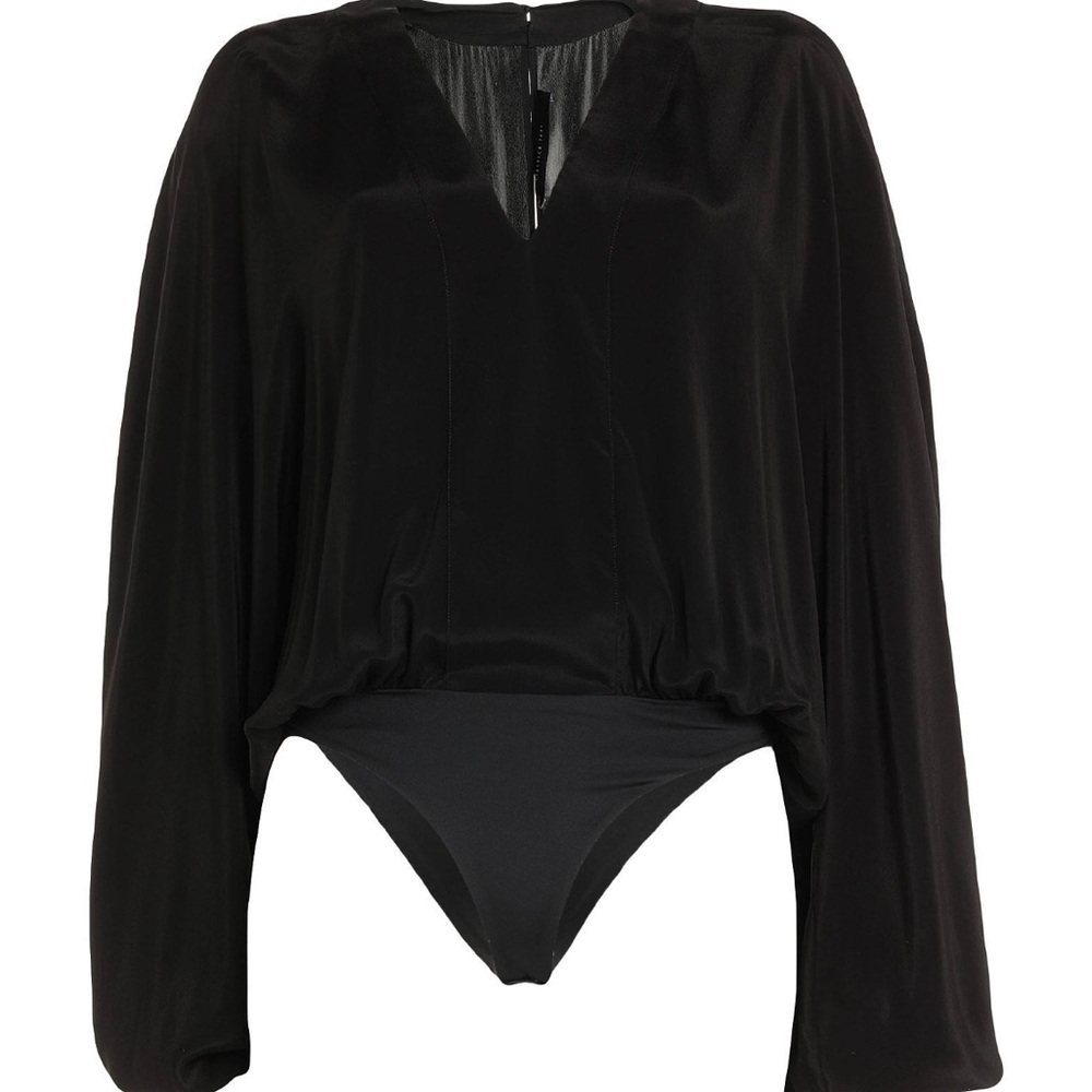 Black Asymmetrical Relaxed Bodysuit